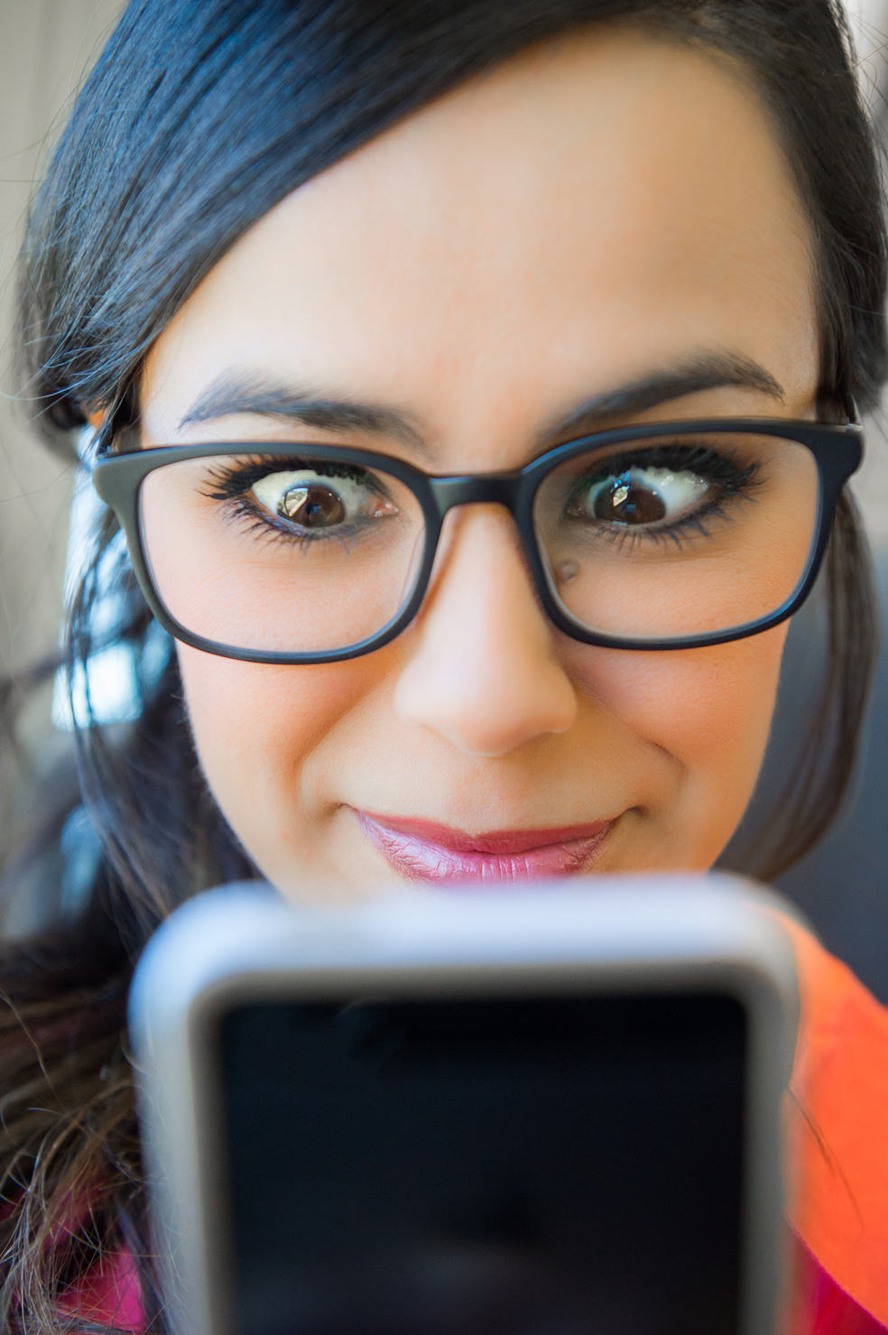 Women Using Her Cell Phone